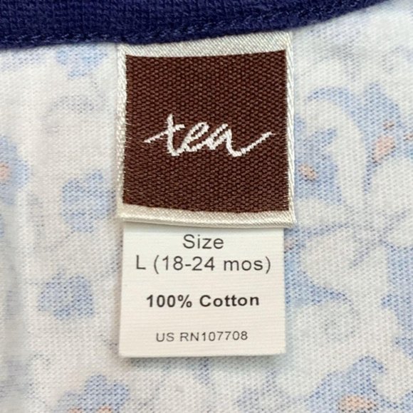 TEA COLLECTION Girls Floral Dress Set 18-24 mo L Outfit Sleeveless Bloomers Blue - Picture 7 of 7